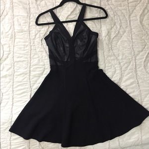 Leather accented Bebe dress